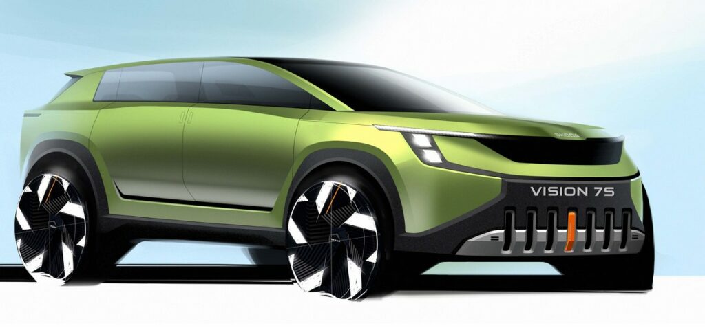 Skoda Vision 7S : premiers croquis extérieurs dévoilés