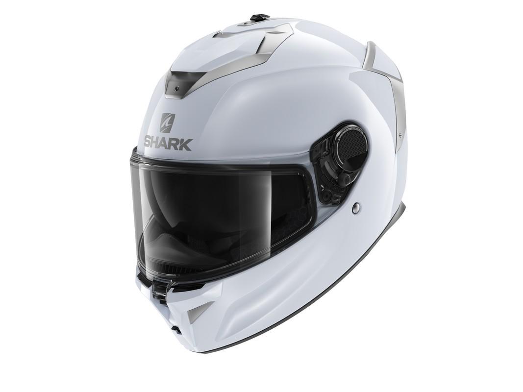 Casques Shark Blanc Argent Brillant