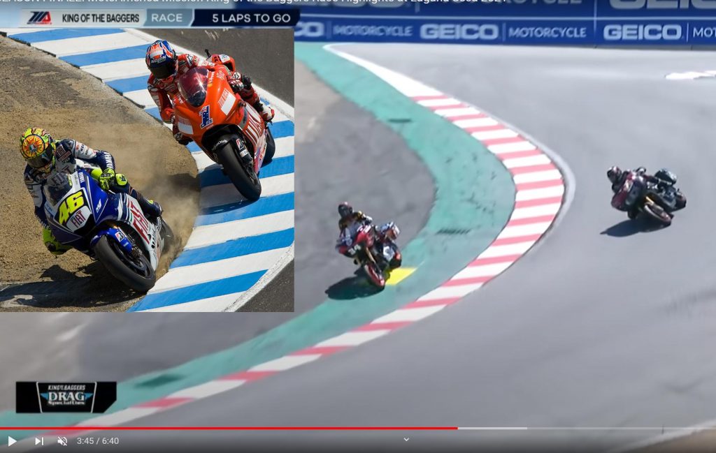 Ils ont copié le dépassement de Valentino Rossi sur Casey Stoner à Laguna Seca