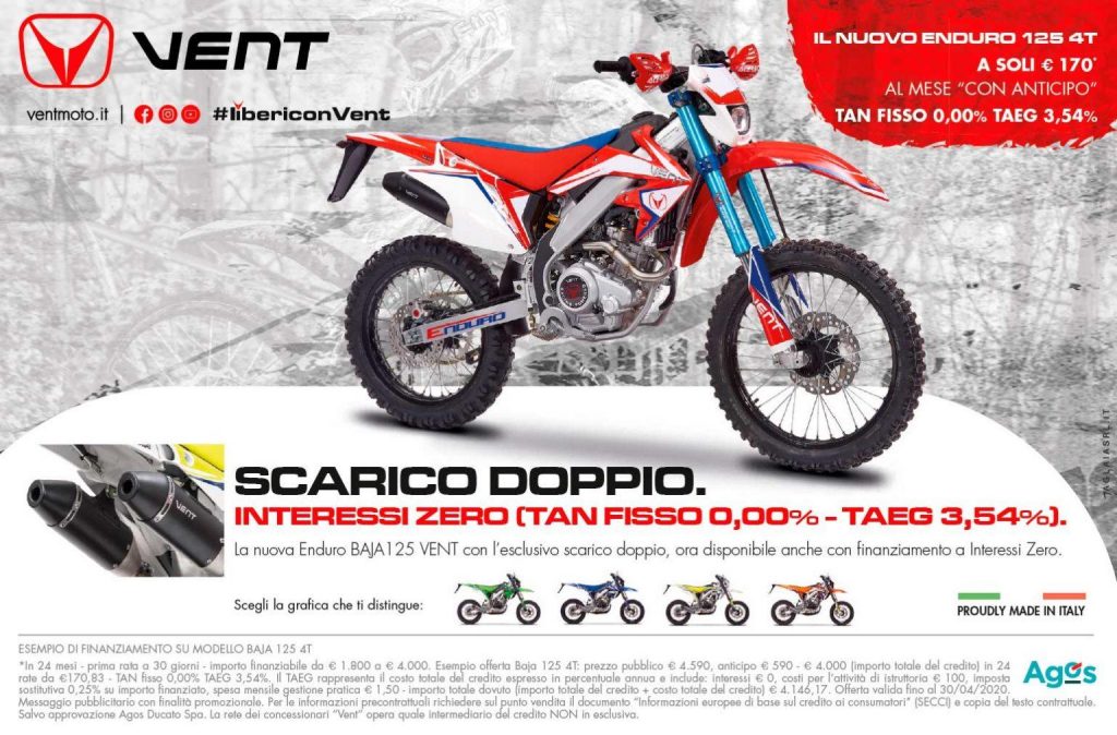 Vent Moto 2020: offres et promotions du made in Italy Enduro et Motard