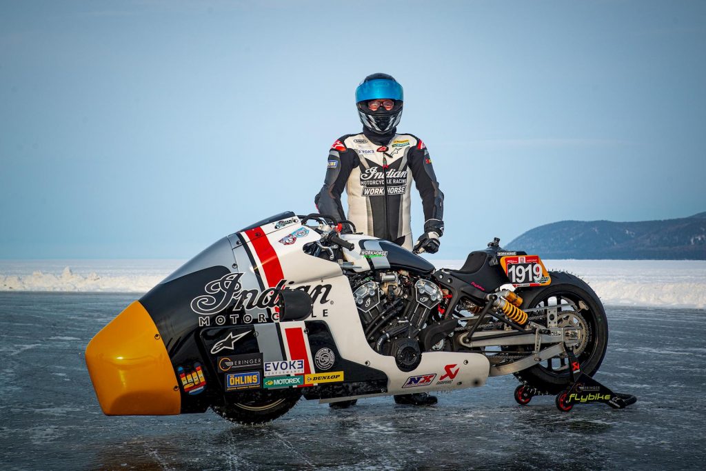 Indian Scout Bobber Appaloosa v2.0 au Baikal Mile Ice Speed ​​​​Festival 2020