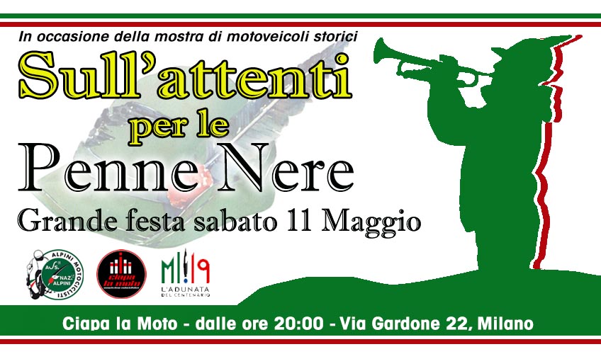Ciapa The Motorcycle Gathering Alpini Tous à l'attention pour le Penne Nere