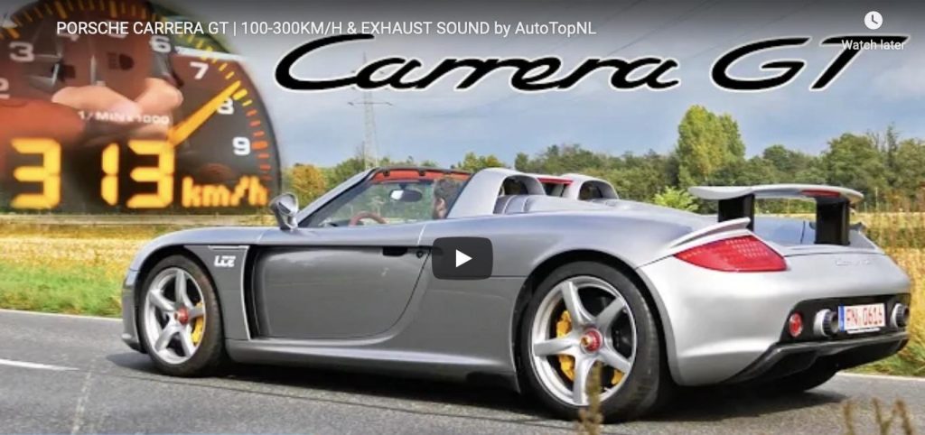 Montez le volume et sentez cette Porsche Carrera GT à 313 km/h sur l'autoroute