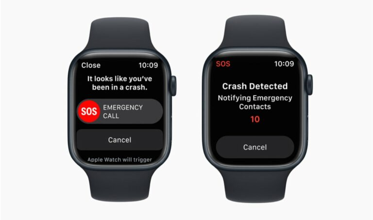 détection de crash de la montre apple