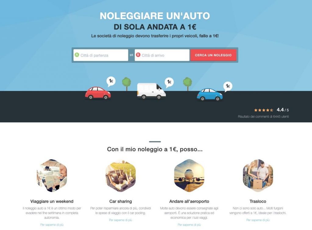 DriiveMe Italie : comment fonctionne la location de voiture à 1€