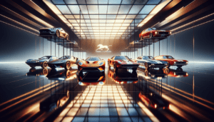 Modèles voitures F: Ferrari 488, Ford Mustang, Fiat 500.