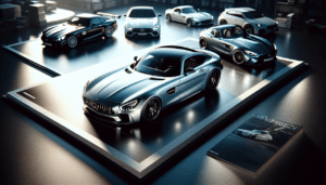 Modèles de voiture en M, Maserati, Mercedes-Benz AMG GT, Mazda MX-5, photo réaliste.