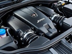 Gros plan sur un moteur PureTech sous le capot d'une voiture
