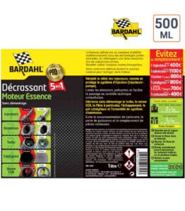 Décrassant moteur essence 5 en 1 Bardahl en conditionnement double, solution idéale pour l'entretien curatif