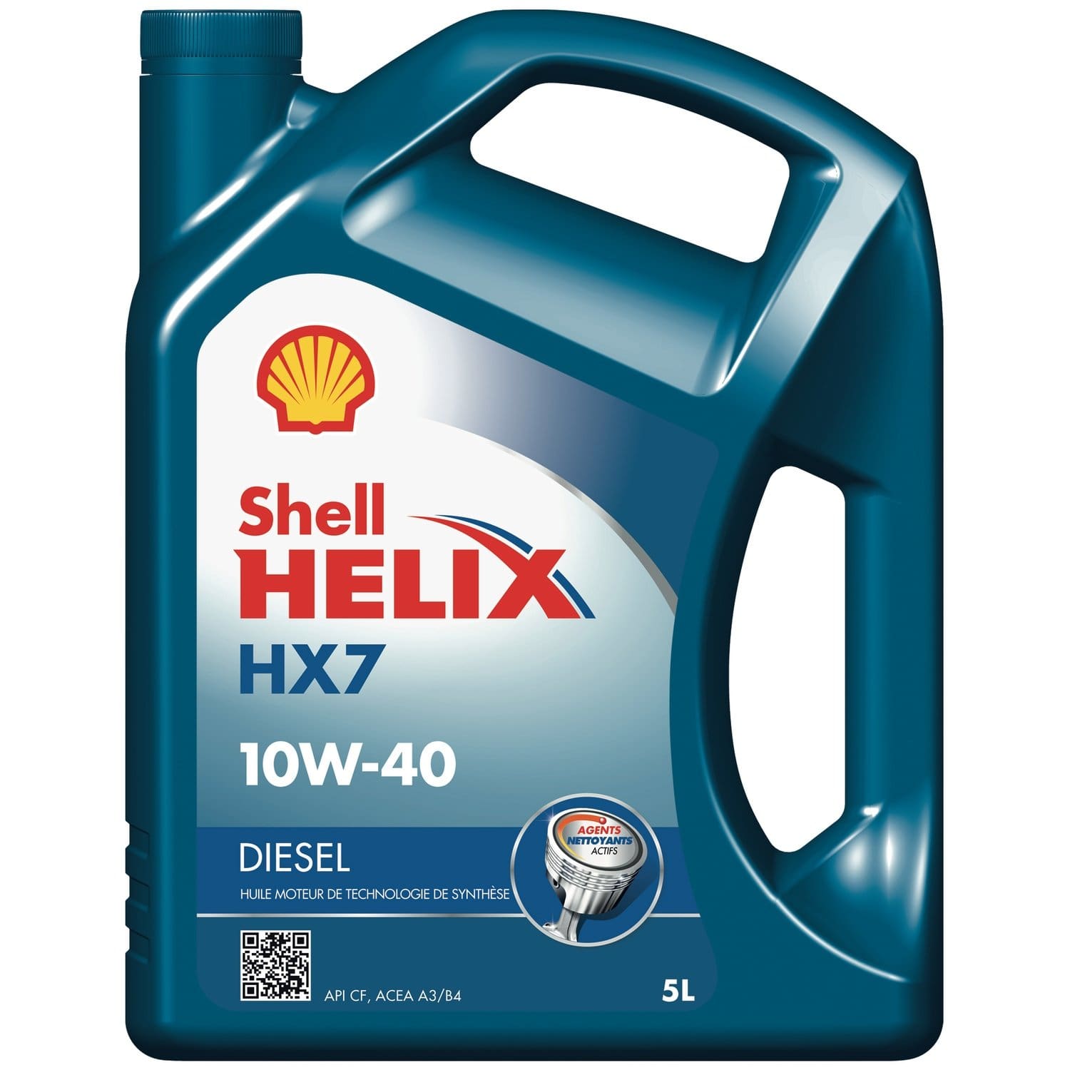 Bidon d'huile moteur Shell Helix HX7 Diesel 10W-40 parfaitement adapté aux moteurs diesel modernes