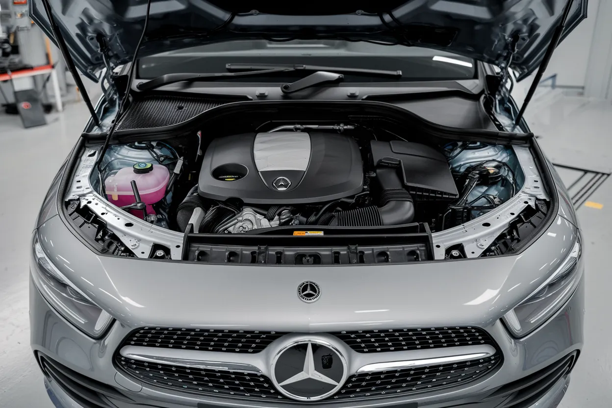 Mercedes Classe A 200 équipée d'un moteur Renault, un exemple clé de la collaboration entre les deux constructeurs