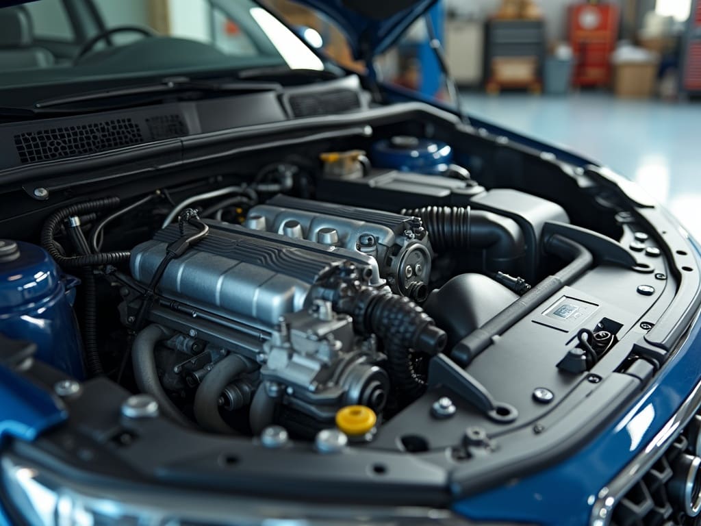 Vue rapprochée d'un moteur essence réputé pour sa grande fiabilité en 2025