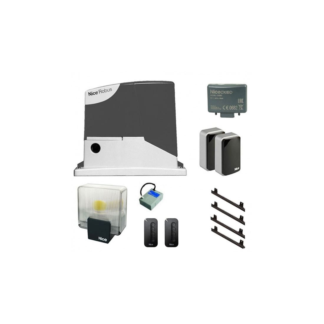 Motorisation Nice Robus 400 avec options pour portail coulissant jusqu’à 400 kg