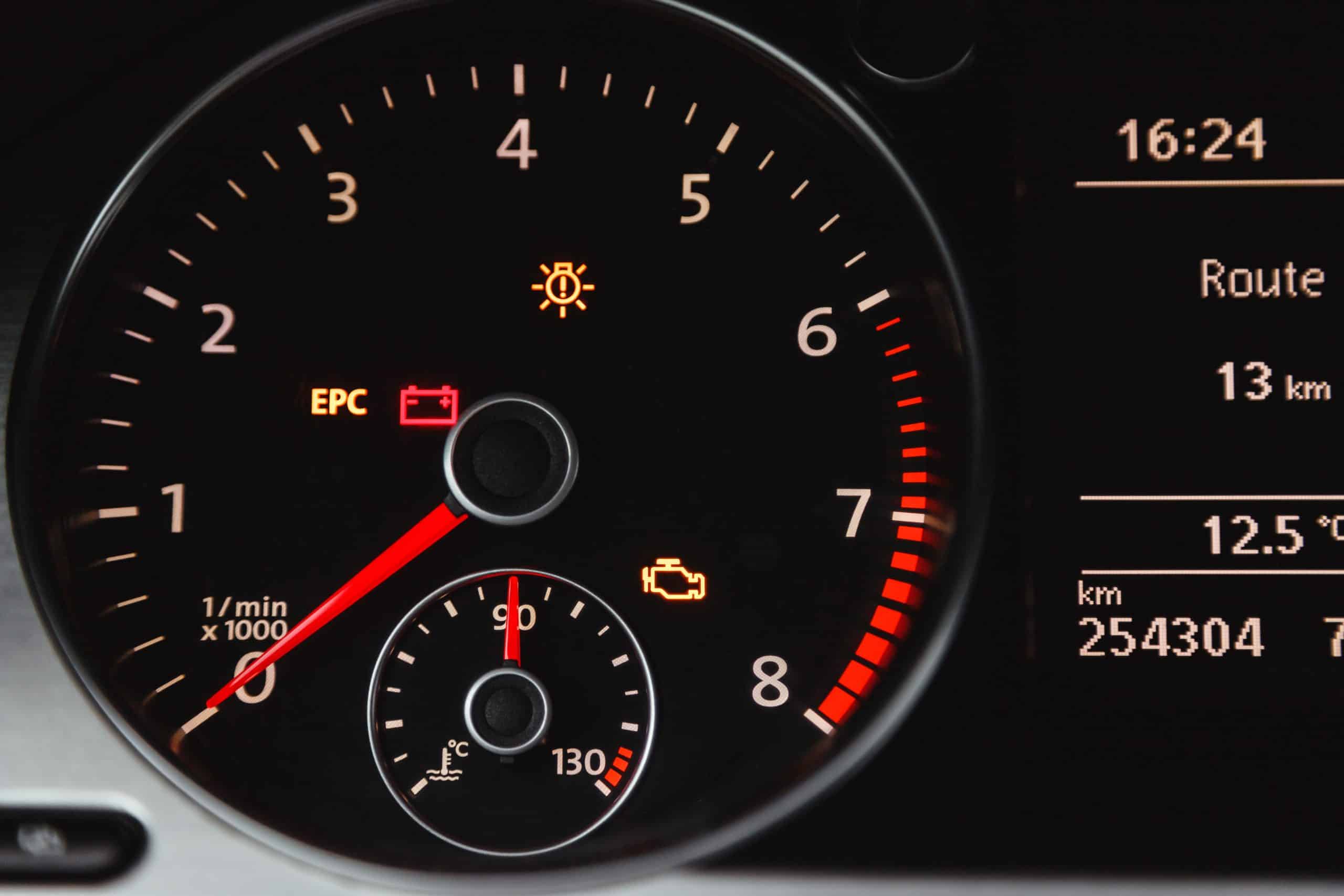 Voyant moteur sur tableau de bord Dacia Sandero