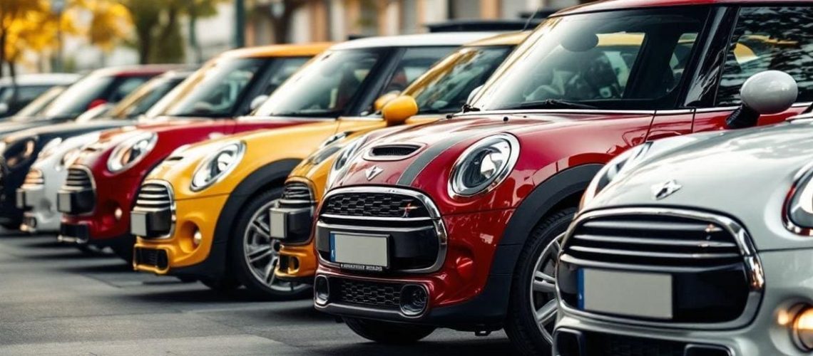 Mini Cooper rouge garée sur la route, un modèle à éviter absolument
