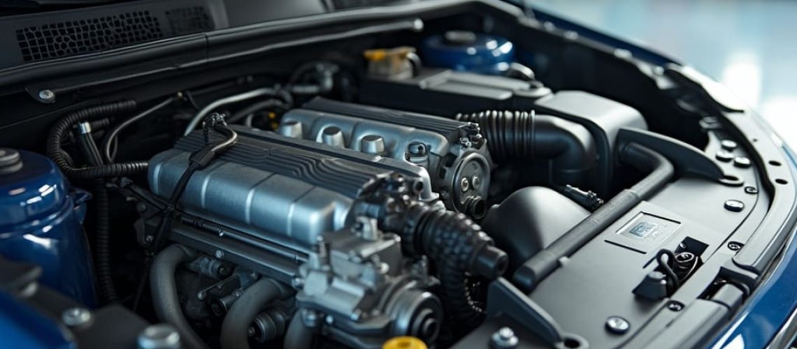 Vue rapprochée d'un moteur essence réputé pour sa grande fiabilité en 2025