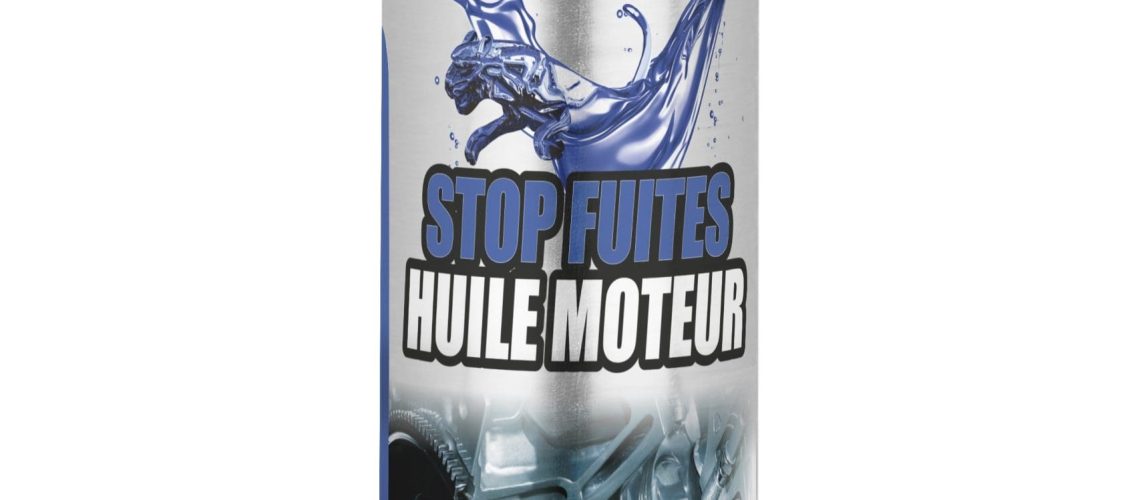 Produit stop fuite huile moteur Mecacyl posé sur table avec fond neutre, idéal pour illustrer un article sur l'efficacité de ces additifs