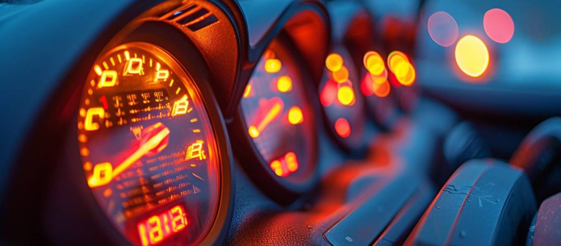 Tableau de bord du Dacia Duster affichant plusieurs voyants lumineux